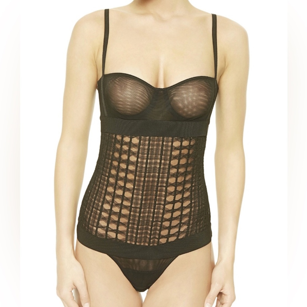 La Perla Tulle Soutache Black Underwired Bodysuit Sheer